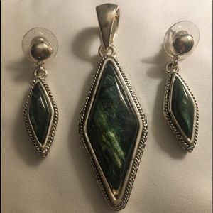 Turquoise pendant and earring set